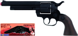 Revolver de cowboy din metal negru cu 12 focuri