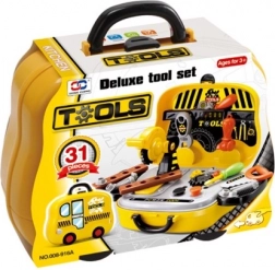 Set de unelte pentru micii meșteri în valiză în formă de mașinuță