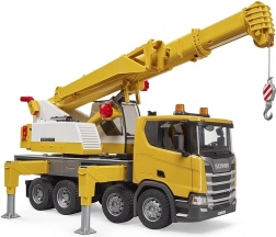 Bruder SCANIA cu macara LIEBHERR – macara mobilă 1:16 cu lumini și sunete