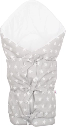 Scutec clasic cu șireturi New Baby Steluțe gri-alb