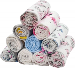 Scutece din bumbac cu imprimeu NEW BABY 60×80 cm, 10 buc