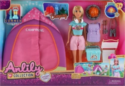 Păpușă cu cort și efecte set 30 cm