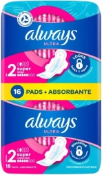 Always Ultra Day Super absorbante igienice cu aripioare, 16 buc