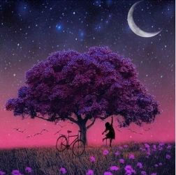 Pictură cu diamante 5D – copac, set 30 × 30 cm