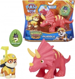 Paw Patrol Dino Rescue – figurină Rubble și triceratops cu surpriză