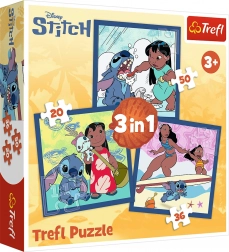 Puzzle 3 în 1 – timpul cu STITCH LILO & STITCH de la Trefl