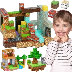 Woopie cuburi de construcție magnetice – cuburi magnetice 3D, set educațional 63 piese