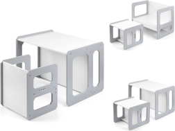 Set de mobilier pentru copii Milly Mally Stella 3 în 1 masă și scaun, gri