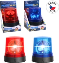 Far din plastic albastru-roșu pe baterii