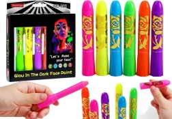 Set neon pentru pictură pe față, creioane fluorescente, 6 buc