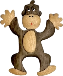 Magnețel din lemn pentru frigider – maimuță 2Kids Toys