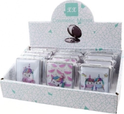 Oglindă de buzunar cu sclipici fluid și unicorn