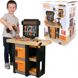 Smoby BLACK+DECKER banc de lucru deschis pentru copii Bricolo, 37 piese