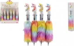 Pix cu pluș și unicorn, stilou cu 6 culori, 16 cm