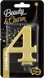 Lumânare pentru tort aurie numărul 4