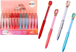 Pix cu bilă cu cristale, cerneală albastră 0,7 mm