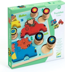 Djeco puzzle de tip sortator mașinuță