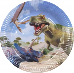 Farfurii de petrecere din hârtie DINO 23 cm, 6 bucăți