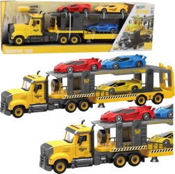 Camion remorcher pliabil cu lumini, sunete și mașini sport