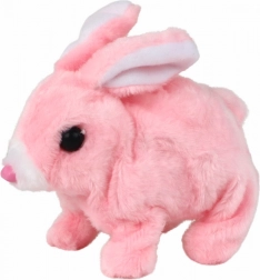 Iepuraș interactiv care merge cu blană scurtă – roz