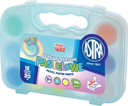 Culori tempera ASTRA pastel 12×20 ml în geantă din plastic (albastră)