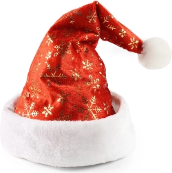 Căciulă de Crăciun cu fulgi aurii