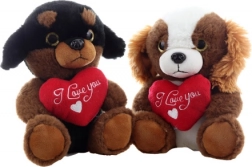 Căţeluş de pluș cu inimioară 21 cm