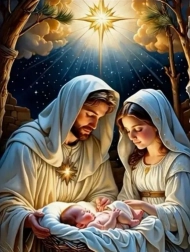 Pictură cu diamante Nașterea lui Iisus 30x40cm