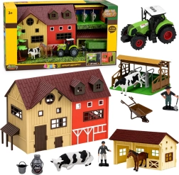 Fermă cu hambar, tractor și animale (37 piese) cu LED
