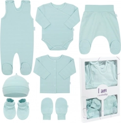 Set pentru nou‑născuți NEW BABY I AM, mentă, 0–3 luni