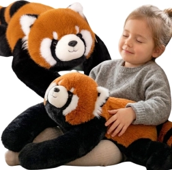 Panda de pluș ponderată Woopie, roșie, 65 cm, 2,5 kg