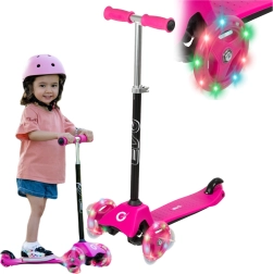 Trotinetă pentru copii cu trei roți EVO Light Up Mini Cruiser, roz, cu roți luminoase
