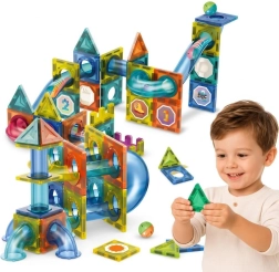 WOOPIE set de construcție magnetică 3D cu pistă pentru bile, 42 de piese
