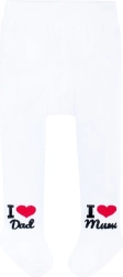 Dresuri din bumbac New Baby albe I Love Mum and Dad