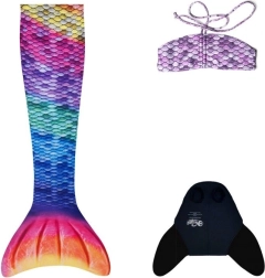 Coada de sirenă cu monolopată Rainbow și bikini