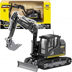 Excavator pe șenile din metal cu lamă HUINA 1:50, negru