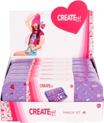 casetă roz extensibilă pentru machiaj în cutie metalică CREATE IT! roz