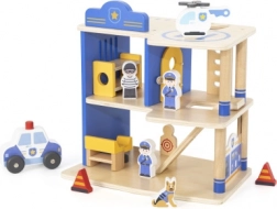 viga stație de poliție din lemn cu 3 etaje și accesorii