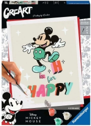 Pictură după numere RAVENSBURGER CreArt – MICKEY MOUSE: H is for Happy, 13 × 18 cm