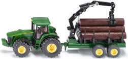 Model tractor John Deere 8430 cu remorcă forestieră Siku 1:50