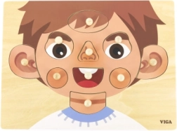 Puzzle din lemn cu față pentru copii VIGA