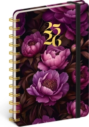 Agenda spiralată 18 luni Petito – Flori violet 2025/2026