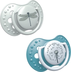 LOVI Suzeta din silicon dinamică BOTANIC 6-18 luni 2 buc băiat