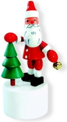 Figurină apăsabilă Moș Crăciun cu brăduț DETOA