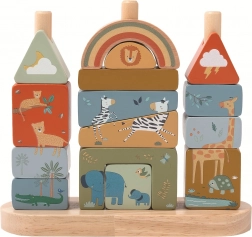 2kids jucării safari cuburi din lemn de înșirat