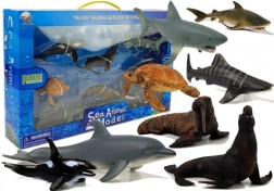 Animale marine educative, set de 8 piese Rechini Focă Delfin Morșă Țestoasă