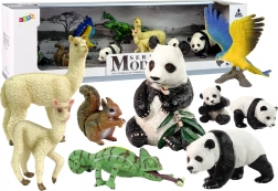 set de figurine cu animale: papagal și panda