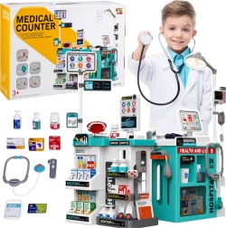 Set medical pentru copii cu măsuță de doctor – 77 de piese, cu lumini și sunete