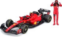 ferrari f1 sf-23 1:24 cu figurina șoferului și cutie vitrină de la bburago