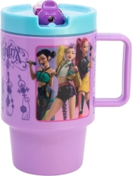 Cana mare din plastic cu pai 530 ml K-pop: vânătoarele de demoni - 1 bucată